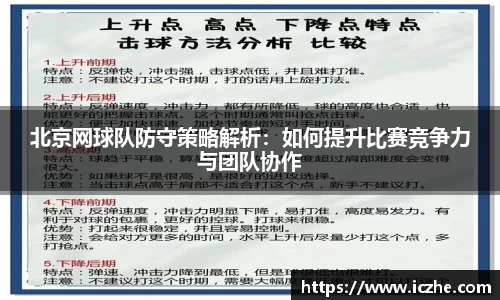 北京网球队防守策略解析：如何提升比赛竞争力与团队协作